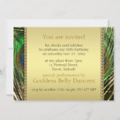 Golden Peacock Love Anniversaire Fête Invitation (Dos)