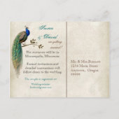 Golden Peacock & Swirls - Enregistrer la carte pos (Dos)