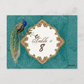 Golden Peacock & Swirls - Tafelnummer Kaarten (Achterkant)