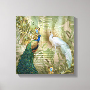 Golden Peacock Temple Dreams Collectie Canvas Afdruk