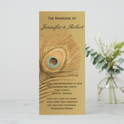 Golden Peacock Trouwprogramma Programma (Staand voorkant)