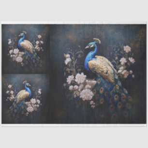 Golden Peacock X3 Decoupage Tissuepapier