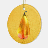 Golden Pear Fruit Keramisch Ornament (Links)