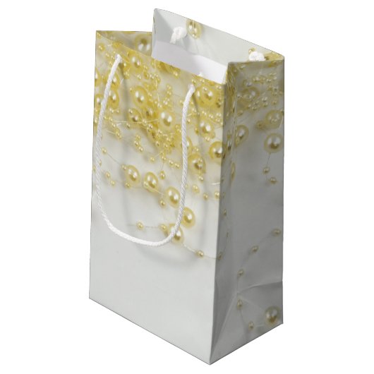 Golden Pearls Gift Bag Klein Cadeauzakje (Achterkant Gekanteld)