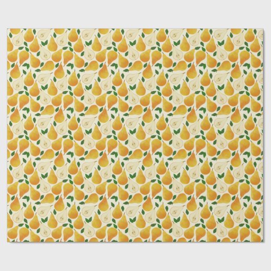 Golden Pears Pattern Cadeaupapier (Vlak)
