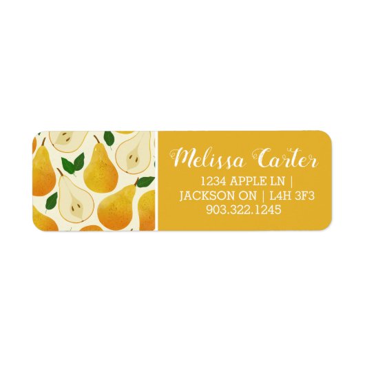 Golden Pears Pattern Etiket (Voorkant)