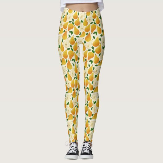 Golden Pears Pattern Leggings (Voorkant)