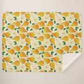 Golden Pears Pattern Sherpa Deken (Voorkant (horizontaal))