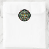 Golden Pentacle Magick Fractals Ronde Sticker (Tas)