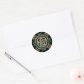 Golden Pentacle Magick Fractals Ronde Sticker (Envelop)