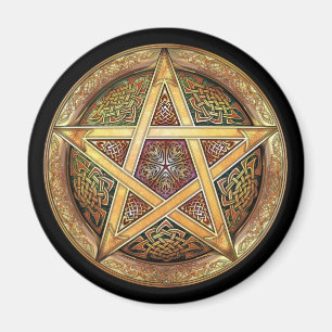 Golden Pentacle Round Magnet Magneet
