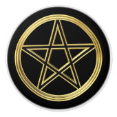 Golden pentagram keramische knop (Voorkant)