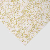 Golden Peonies Line Art over ivoor Tissuepapier (Detail)