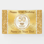 Golden personnalisée, 50e anniversaire bannière po (Horizontal)
