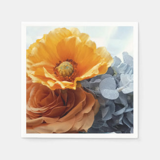 Golden Petals and Grey Foliage Napkin Servet