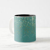 Golden Petite Stars Café Mug Turquoise (Devant gauche)