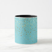 Golden Petite Stars Two-Tone Coffee Mok-Brgt Aqua Mok (Midden)