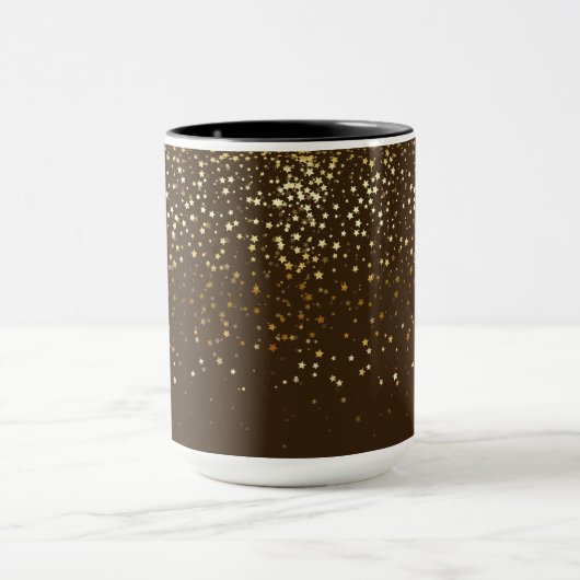 Golden Petite Stars Two-Tone Coffee Mok-Brown Mok (Midden)