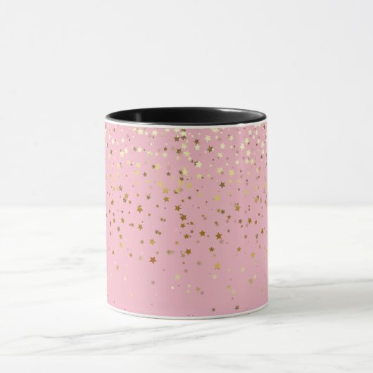 Golden Petite Stars Two-Tone Coffee Mok-roze Mok (Midden)