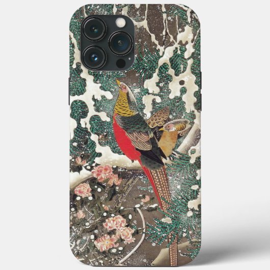 Golden Pheasants op sneeuw van Ito Jakuchu Case-Mate iPhone Case (Achterkant)