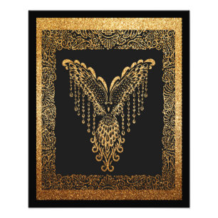 Golden Phoenix Elegance Foto Afdruk