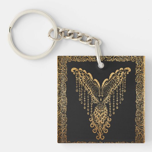 Golden Phoenix Elegance Sleutelhanger (Voorkant)