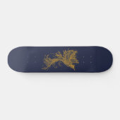 Golden Phoenix op Blue Skateboard (Horizontaal)