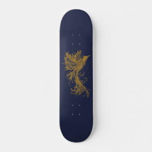 Golden Phoenix op Blue Skateboard