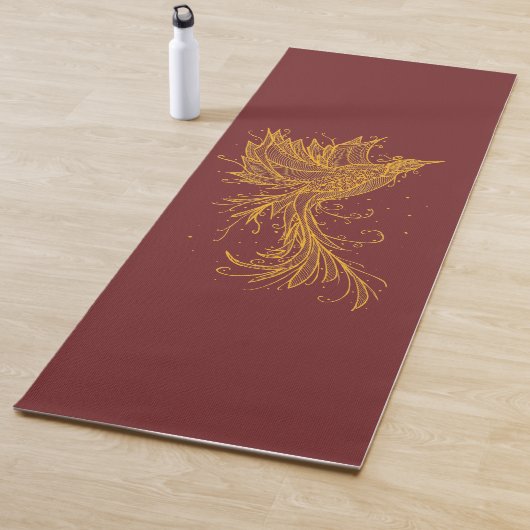Golden Phoenix Red en Blue Yoga Mat (In situ)