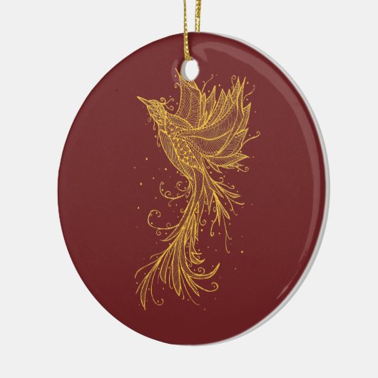 Golden Phoenix Red Ornament (Links)