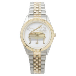 Golden Piano Ornament Sierkussen Onderzetter C Horloge