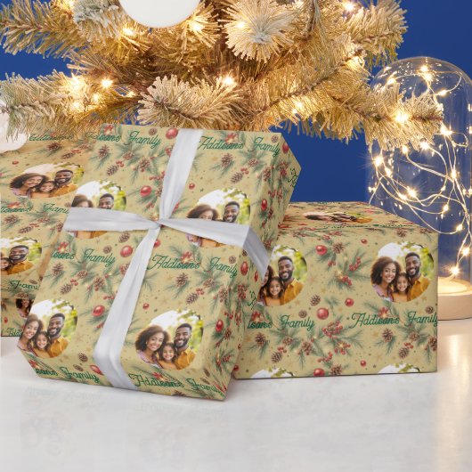 Golden Pine Frame Cadeaupapier (Feestdagen)