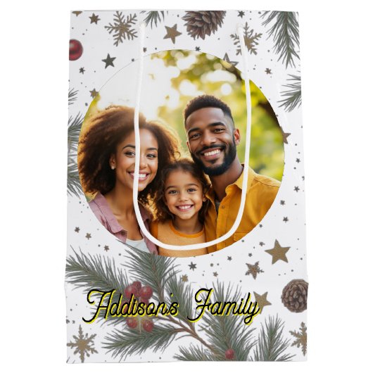 Golden Pine Frame Medium Cadeauzakje (Achterkant)