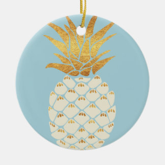 Golden Pineapple Keramisch Ornament