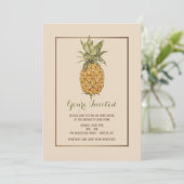 Golden Pineapple Open House Invitation Kaart (Staand voorkant)