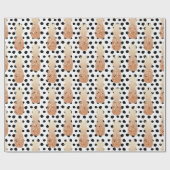 Golden Pineapples Pattern Tropical Cadeaupapier (Vlak)