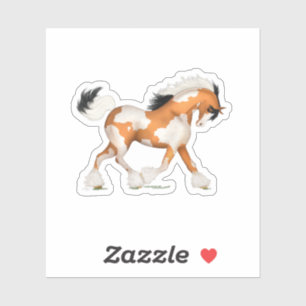 Golden Pinto Gypsy Horse Overo Equestrian Sticker
