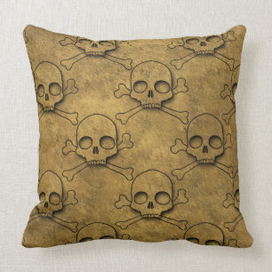 Golden Pirates Skull Pattern Kussen