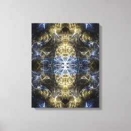 Golden Plasma Sacred Geometry Fractal Art Canvas Afdruk