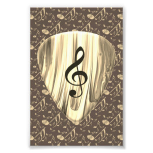 Golden Plectron – Stijlvol design voor muziekliefh Foto Afdruk
