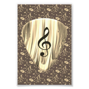 Golden Plectron – Stijlvol design voor muziekliefh Foto Afdruk