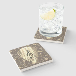 Golden Plectron – Stijlvol design voor muziekliefh Stenen Onderzetter