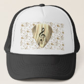 Golden Plectron – Stijlvol design voor muziekliefh Trucker Pet (Voorkant)