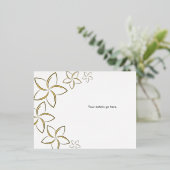 Golden Plumeria Mariage Enclôture Carte Real Foil (Debout devant)