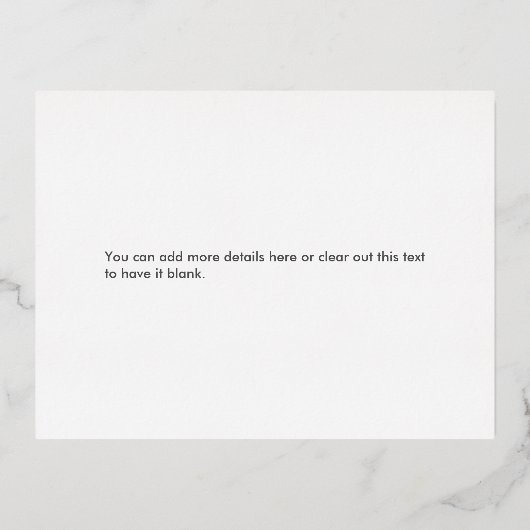 Golden Plumeria Mariage Enclôture Carte Real Foil (Verso)