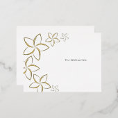 Golden Plumeria Mariage Enclôture Carte Real Foil (Recto/Verso)