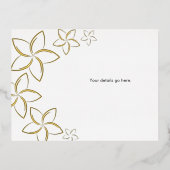Golden Plumeria Mariage Enclôture Carte Real Foil (Recto)