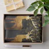 Golden Polygon Geometric Deer Tissuepapier (Geschenk)
