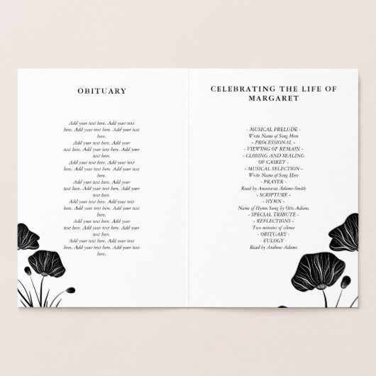 Golden Poppies Viering van het leven begrafenispro Folie Kaarten (Binnen)