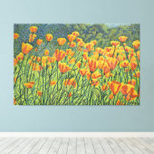 Golden Poppy Fields Canvas Afdruk (Insitu (Houten vloer))